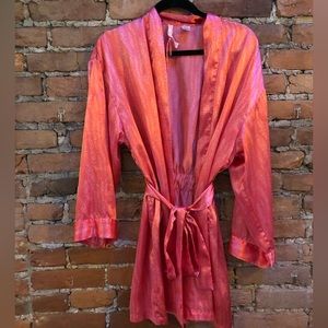 Silky Pink Micro Leopard Print Victoria’s Secret Robe